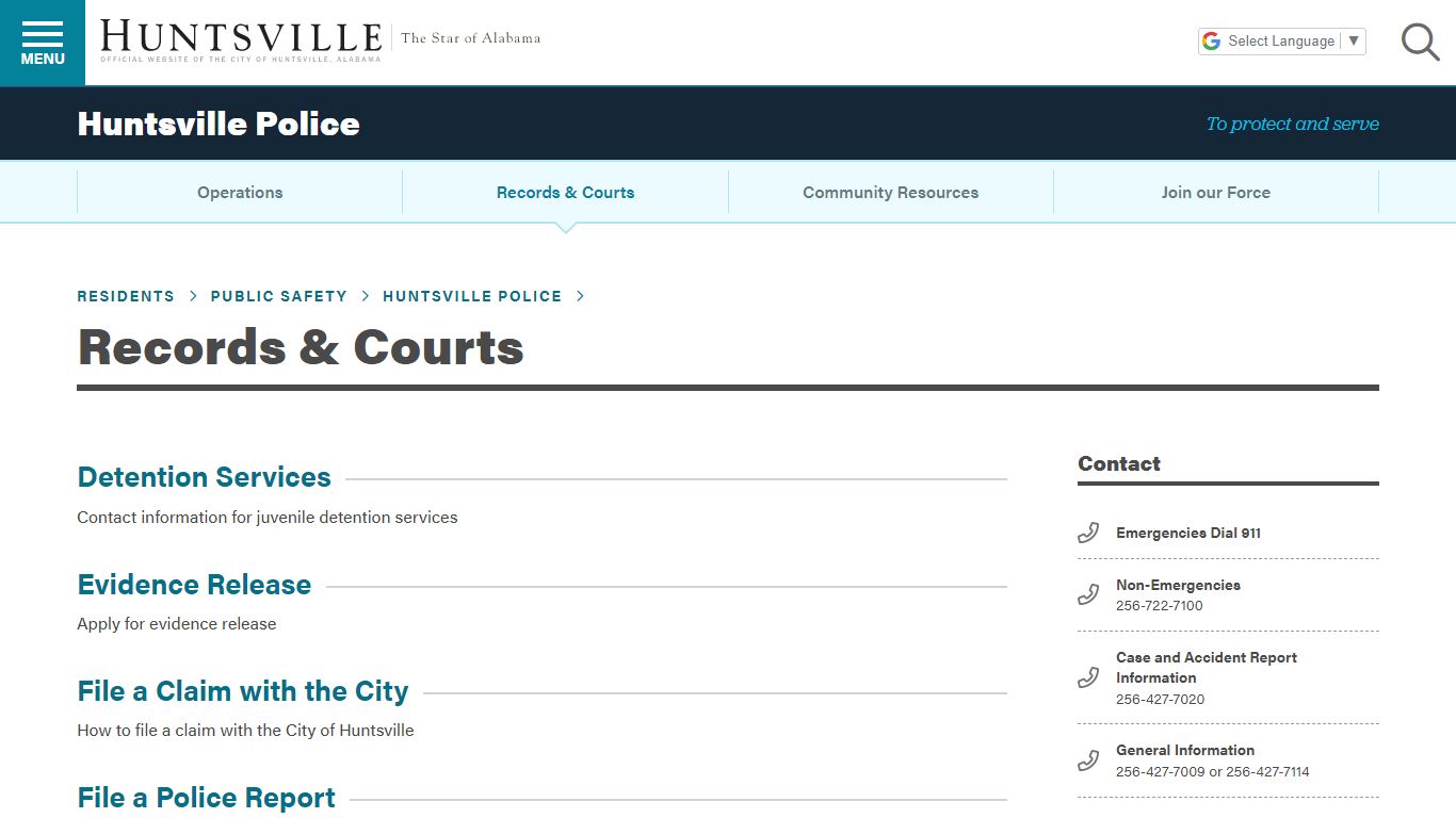 Records & Courts - City of Huntsville