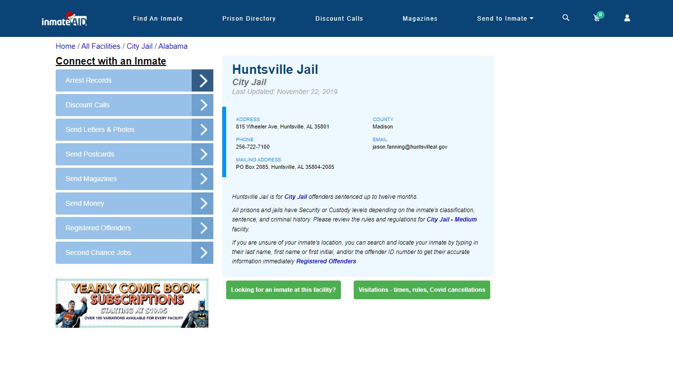 Huntsville Jail | Inmate Locator
